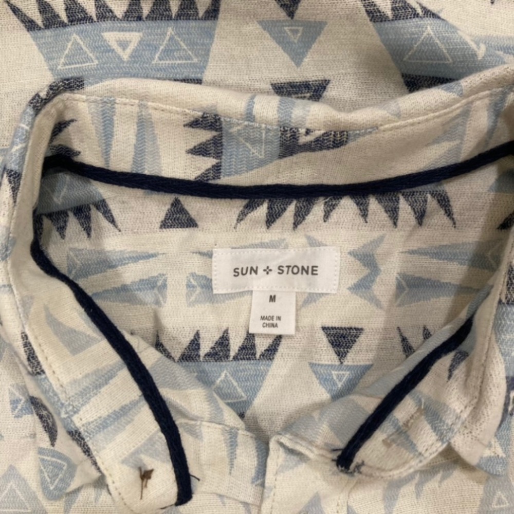 Sun + Stone Men’s Jacquard Geometric Shirt - Picture 6 of 7